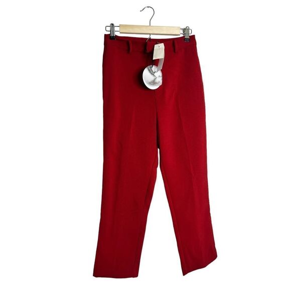 NWT Line + Dot Rosey Cropped Pants Red sz M - Picture 4 of 8